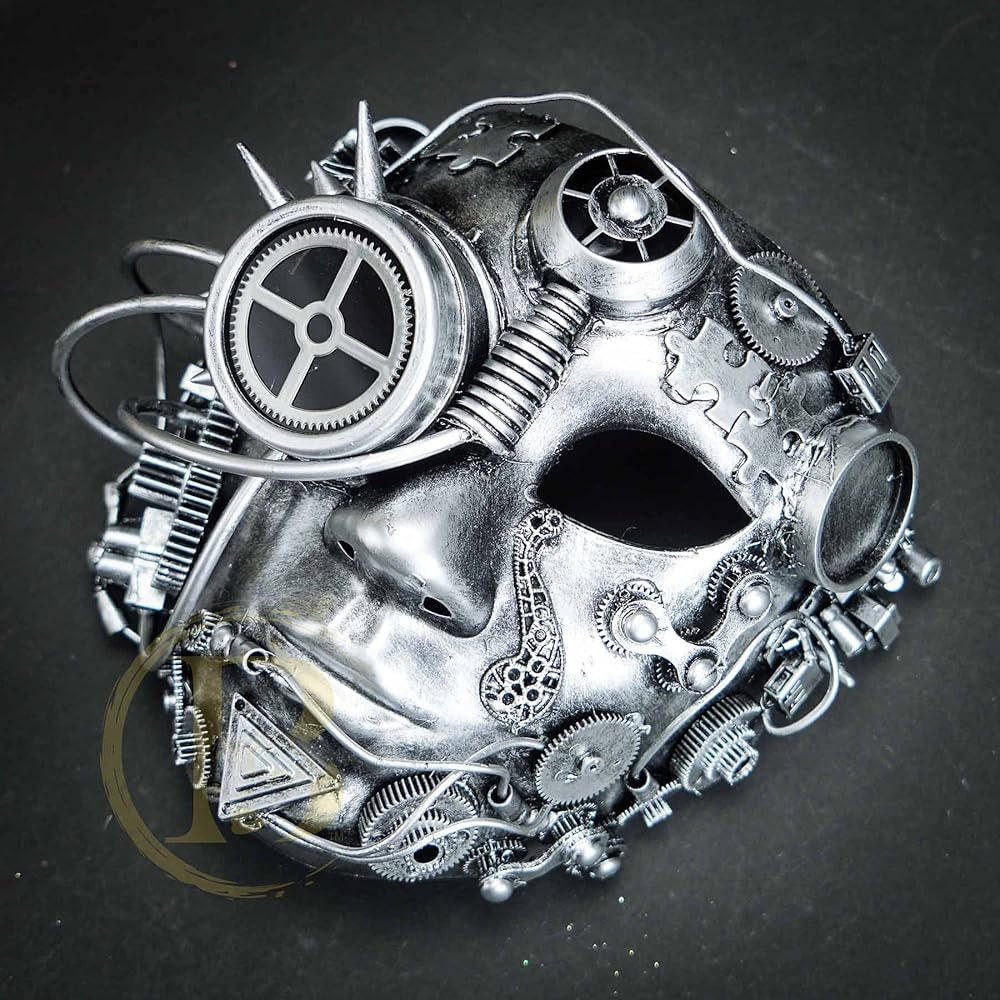 Amazon.com: Men Steampunk Masquerade Mask Robot Face Goggle